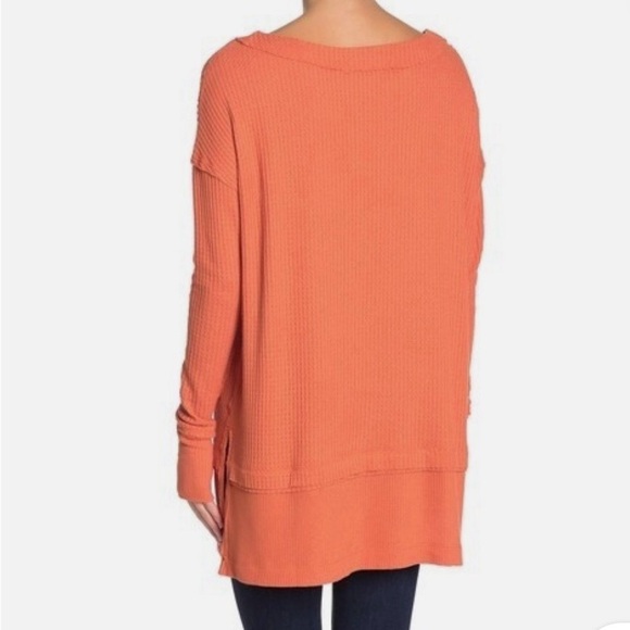 ✨Free People We The Free North Shore Thermal Tunic Size L Orange - Picture 2 of 16